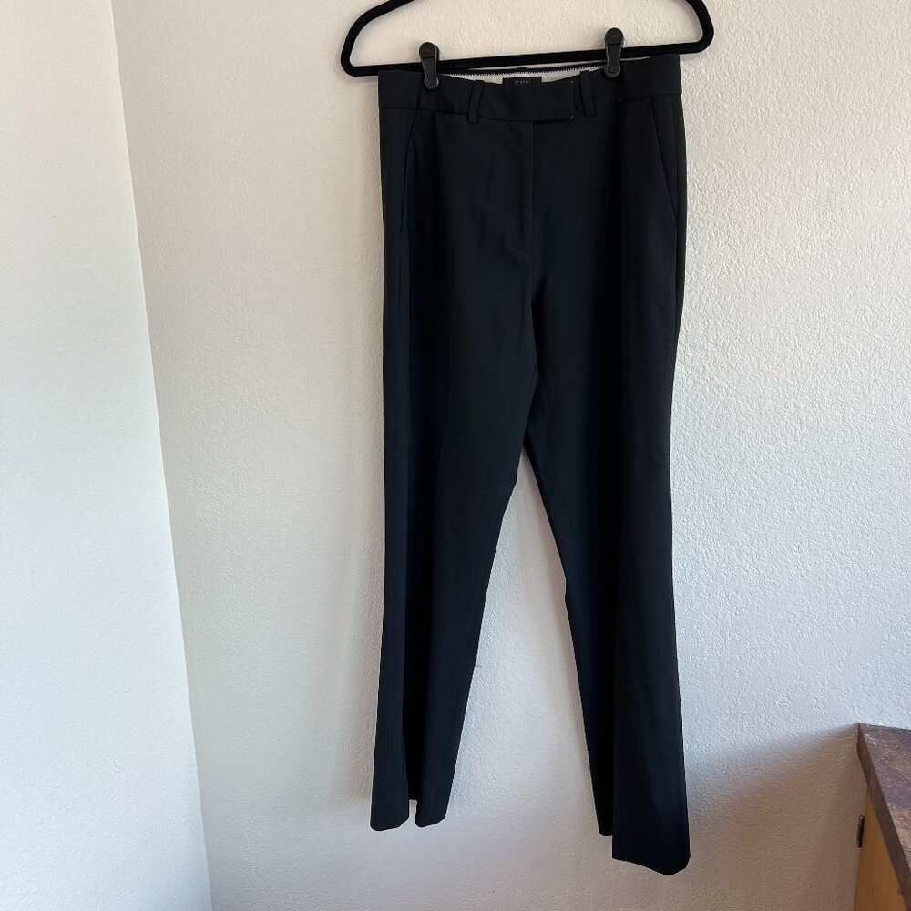 J Crew Bi-Stretch Pant in Black Italian Stretch Wool, Sz 4